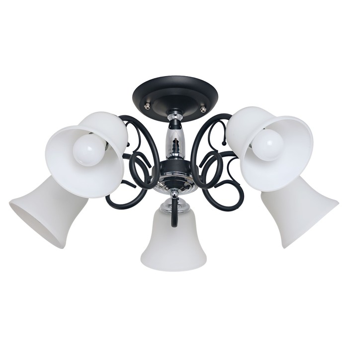 Люстра "Селена" 5x60Вт E27 черный 50х50х30см.