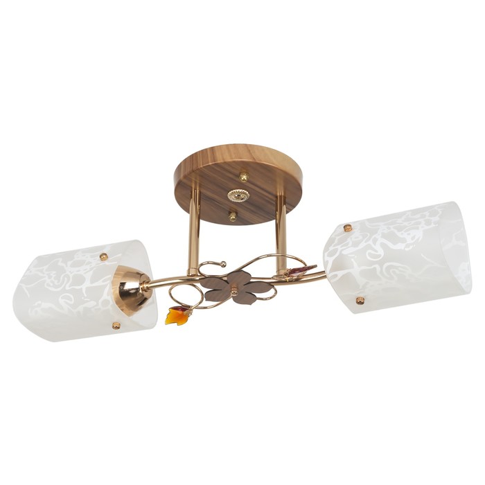 Люстра "Сарния" 2x40Вт E27 золото-коричневый 48х36х27см.