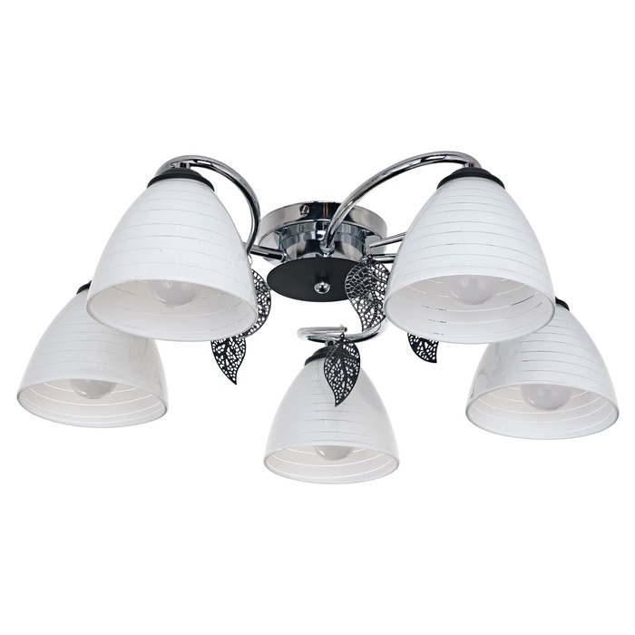 Люстра "Эвелина" 5x60Вт E27 хром-черный 55х55х19см.