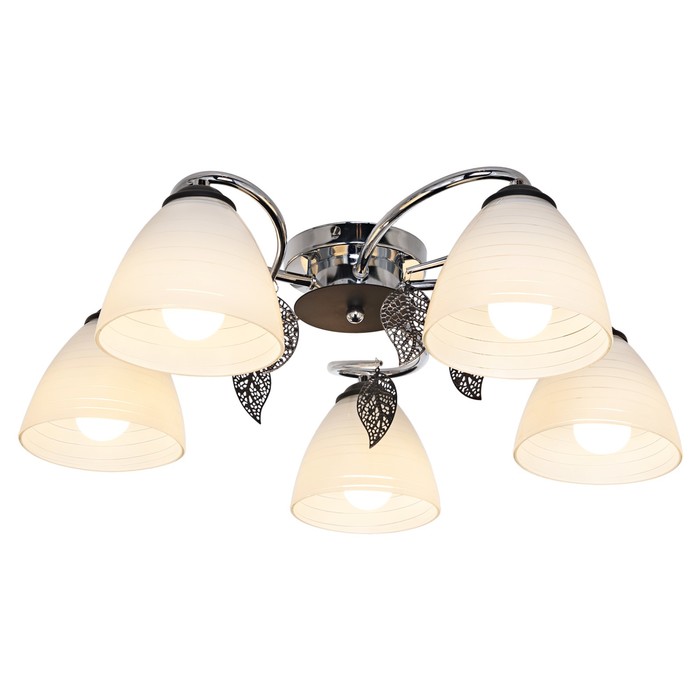 Люстра "Эвелина" 5x60Вт E27 хром-черный 55х55х19см.