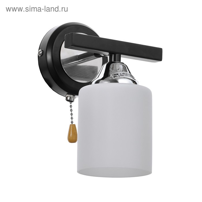 

Бра "Юния" 1x40Вт E27 хром-черный 13х12х15 см.