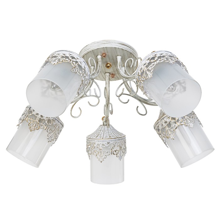 Люстра "Гелла" 5x60Вт E27  белый 49х49х29 см.