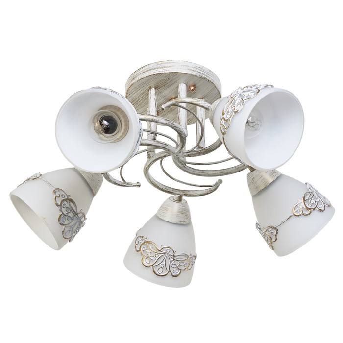 Люстра "Дарина" 5x60Вт E27 белый 48х48х25 см.