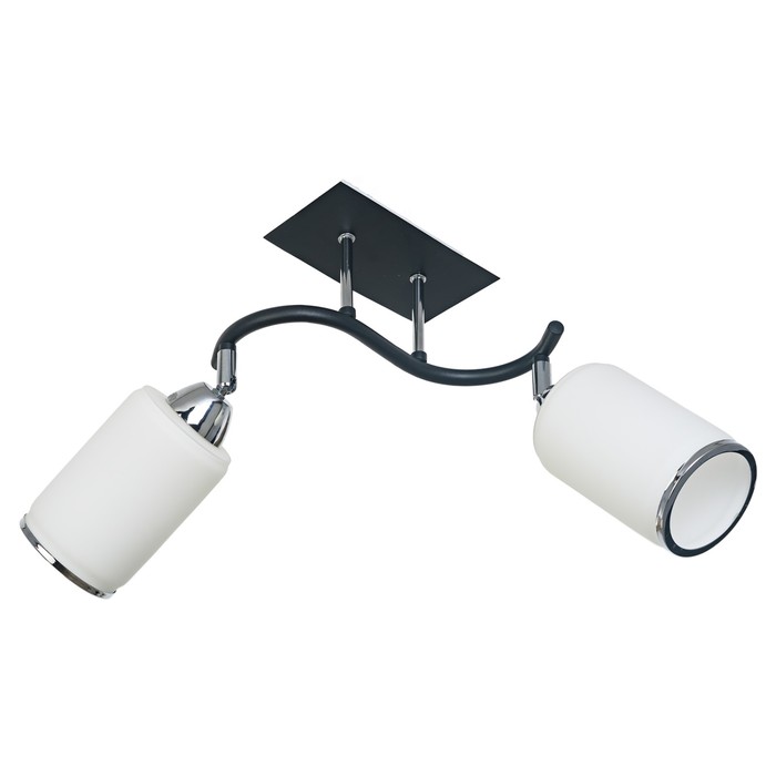 Люстра "Малика" 2x40Вт E27 хром-черный 46х20х30 см.