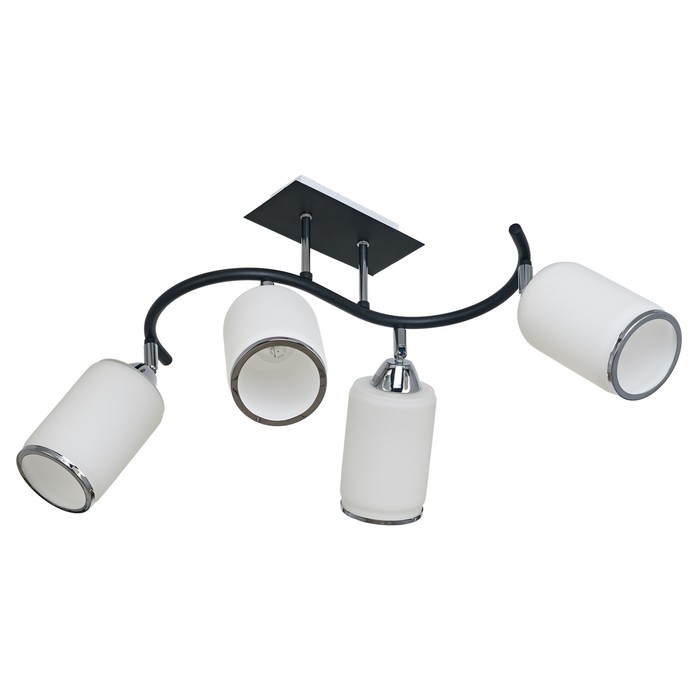 Люстра "Малика" 4x40Вт E27 хром-черный 64х23х33 см.