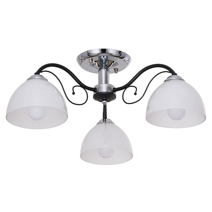 Люстра "Азазель" 3x60Вт E27 хром-черный 56х56х24см.