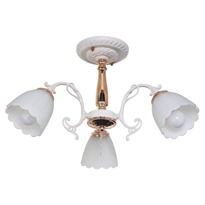 Люстра "Асами" 3x60Вт E27 золото-белый 50х50х30см.