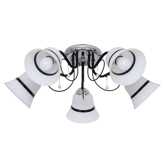 Люстра "Ланди" 5x60Вт E27 хром-черный 61х61х21см.