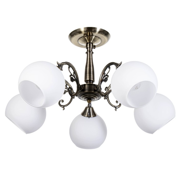 Люстра "Аурелия" 5x60Вт E27 античная бронза 60х60х30см.