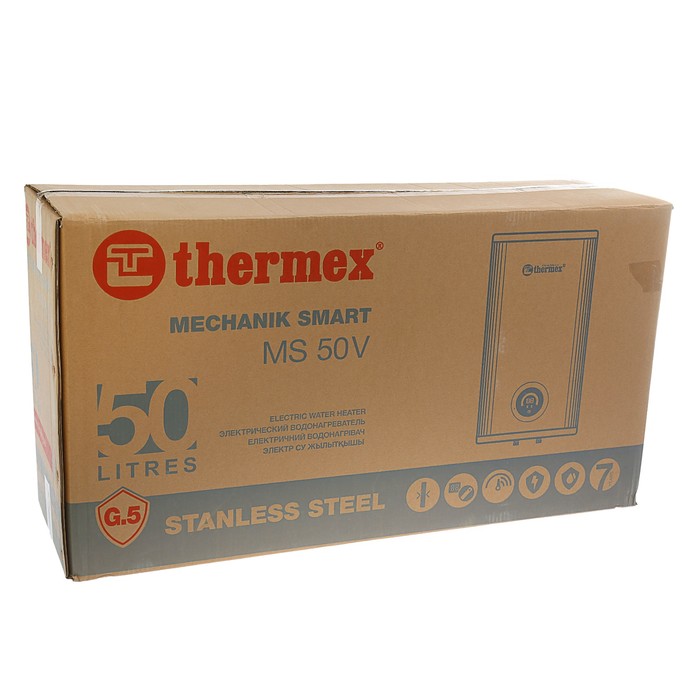 Водонагреватель THERMEX MS50V, накопительный, 50 л, 2000 Вт, нерж. бак, белый