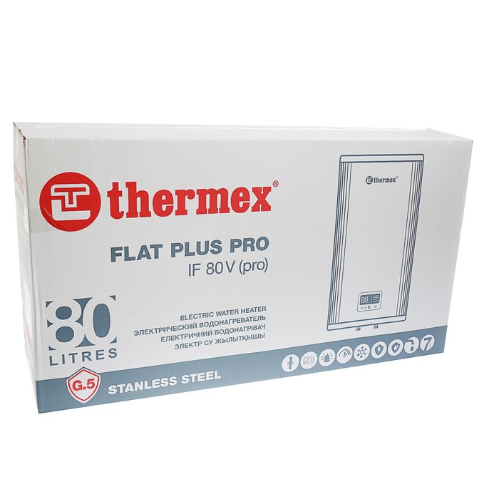 Водонагреватель THERMEX IF80V(pro), накопительный, 80 л, 2000 Вт, нерж. бак, белый