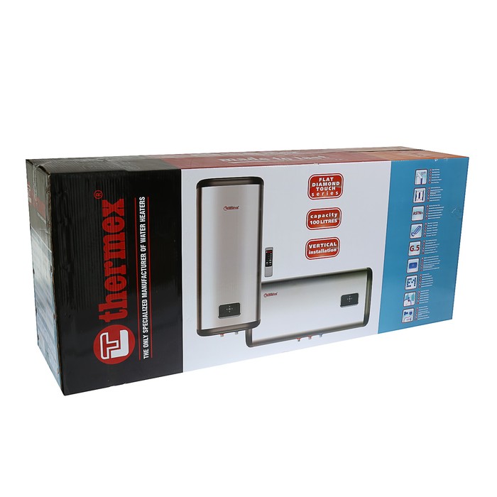 Водонагреватель THERMEX ID100V, накопительный, 100 л, 2000 Вт, нерж. бак, серый