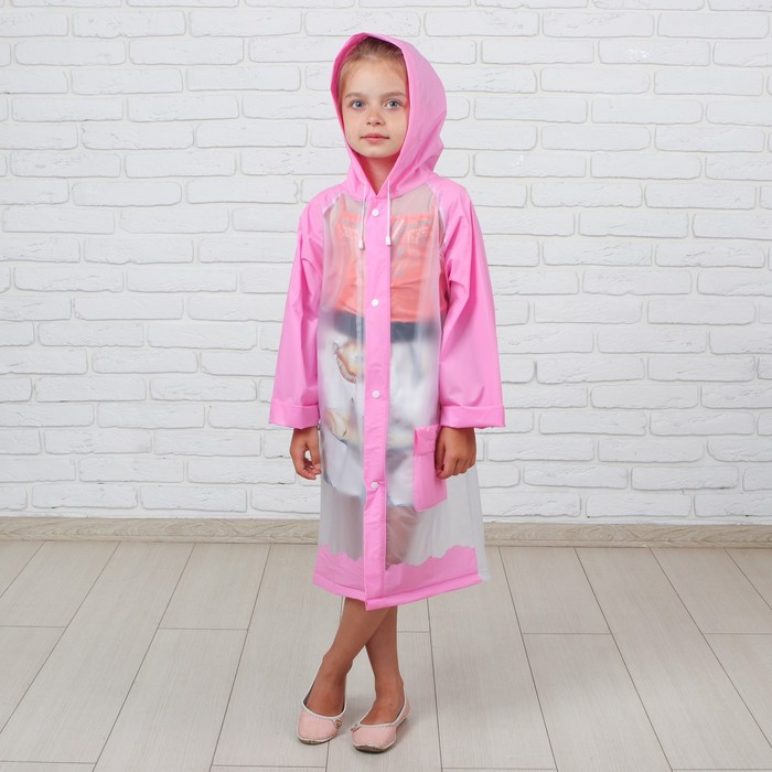 Дождевик детский «Гуляем под дождём», розовый, L, МИКС