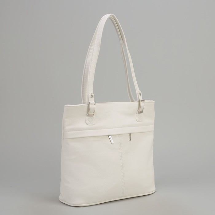 Сумка женская, отдел с перегородкой на молнии, 3 наружных кармана, цвет белый