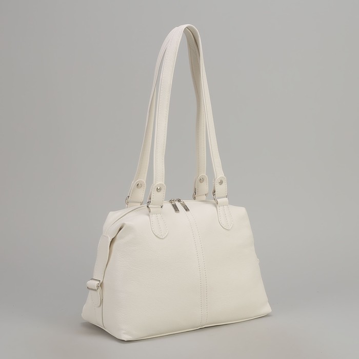 Сумка женская, отдел на молнии, наружный карман, цвет белый