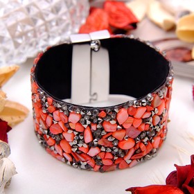 

Браслет вечеринка "Перламутр", цвет красный ,18см