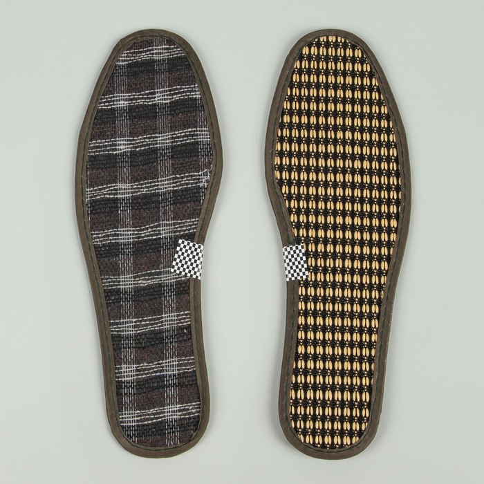 Стельки для обуви, окантовка, 41р-р, пара, цвет хаки/бежевый