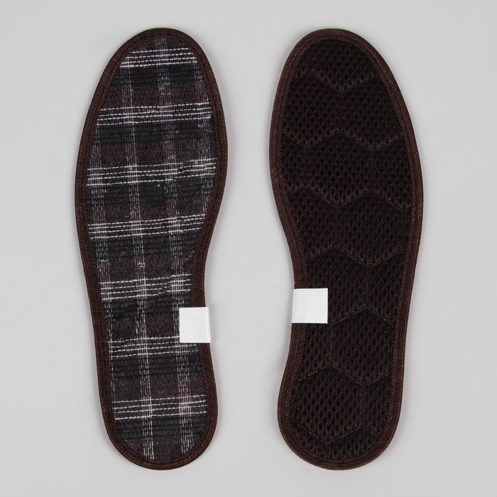 Стельки для обуви, окантовка, 45р-р, пара, цвет коричневый