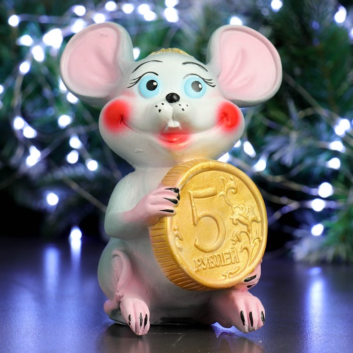 Копилка "Мышка с пятаком"