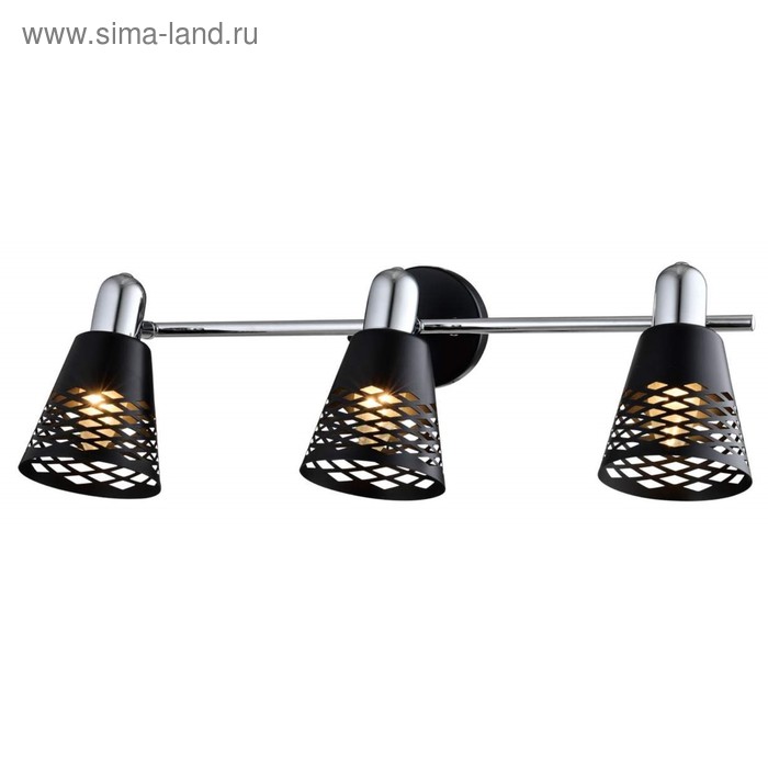 

Споты SUSAN 3x40WВт E14, хром, чёрный 48x15x15,5 см