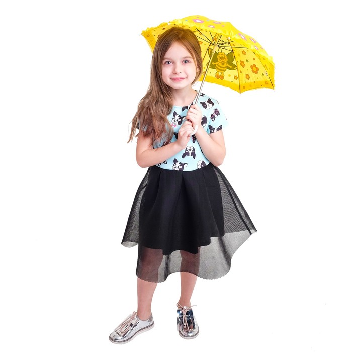 Зонт детский механический "Пчёлка Жужа", r=25,5см, с рюшами, цвет МИКС