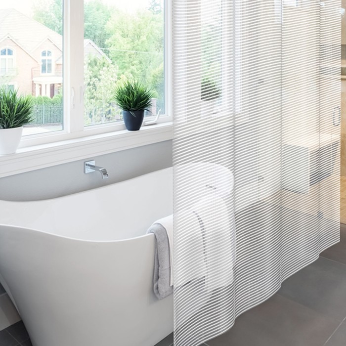 Штора для ванной "Meiwa" Linea 182х182 см, белый