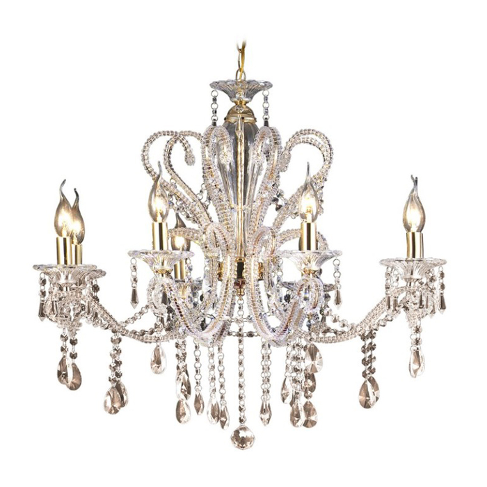 Люстра подвесная ODETTA 8x60W E14 золото 74x74x70см