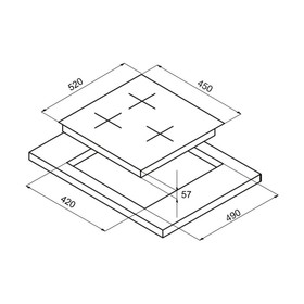 

Варочная поверхность Körting HG 465 CTRN, газовая, 3 конфорки, WOK-конфорка, черный