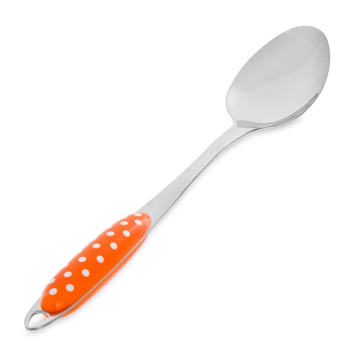 Ложка "Белый горох на оранжевом фоне"