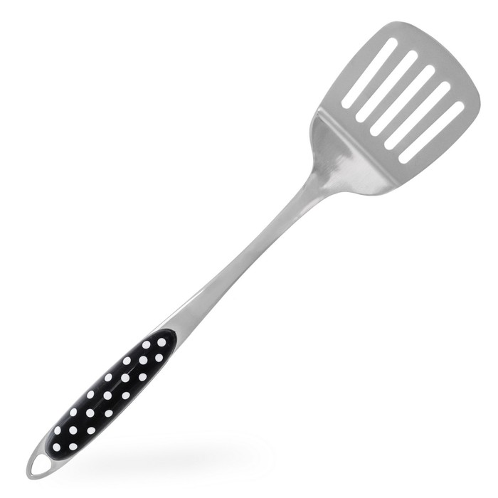 Лопатка "Белый горох на черном фоне"