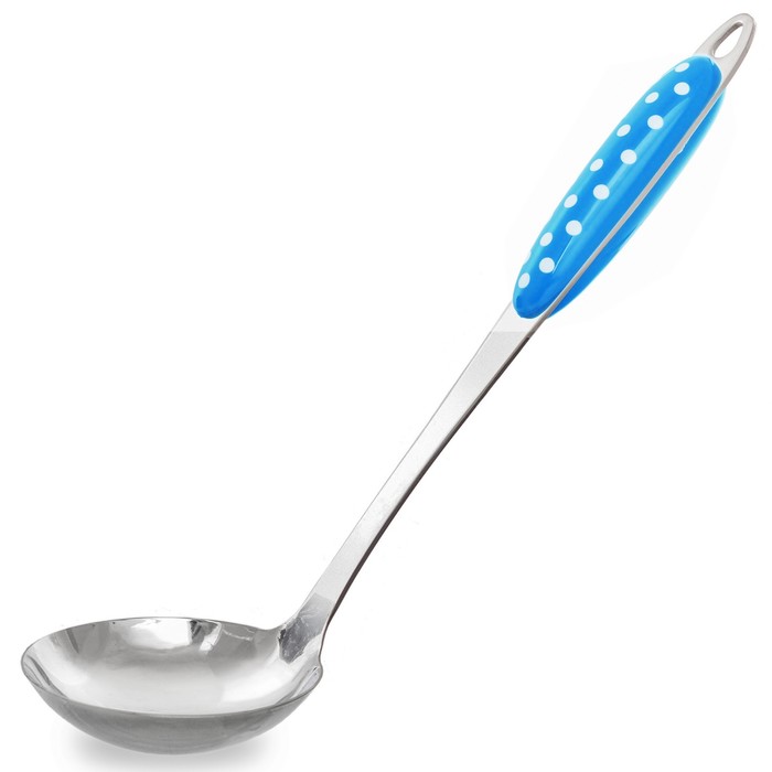 Половник "Белый горох на синем фоне" 35 см