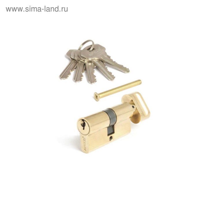 

Цилиндровый механизм Apecs SC-60-Z-С-G, английский ключ-вертушка, цвет золото