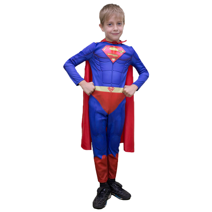 Карнавальный костюм "Супергерой 3D", комбинезон, плащ, рост 134 см
