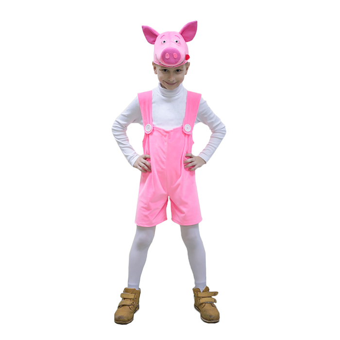 Карнавальный костюм "Поросенок Кубик" плюш, рост 122-128 см