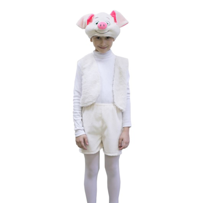 Карнавальный костюм "Поросенок Пончик" плюш, рост 122-128 см
