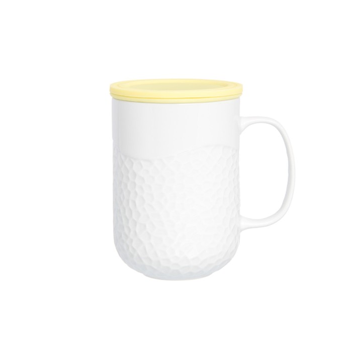 Кружка с металлическим ситом "Лимонная" 12 х 8,7 х 13 см. 400 мл., с силиконовой крышкой