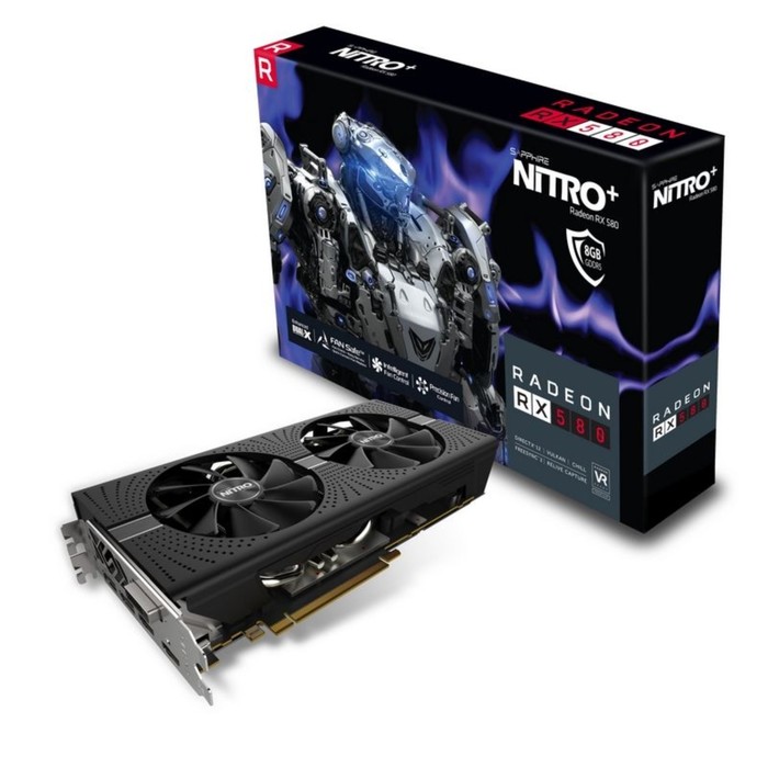 Видеокарта Sapphire AMD Radeon RX 580 NITRO+ OC (11265-01-20G) 8G,1411/8000,Ret