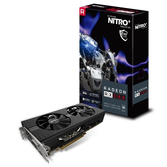 Видеокарта Sapphire AMD Radeon RX 580 NITRO+ OC (11265-01-20G) 8G,1411/8000,Ret