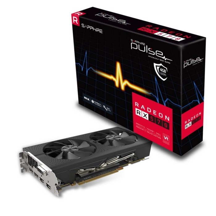 Видеокарта Sapphire AMD Radeon RX 570 PULSE OC (11266-04-20G) 4G,1284/7000,Ret