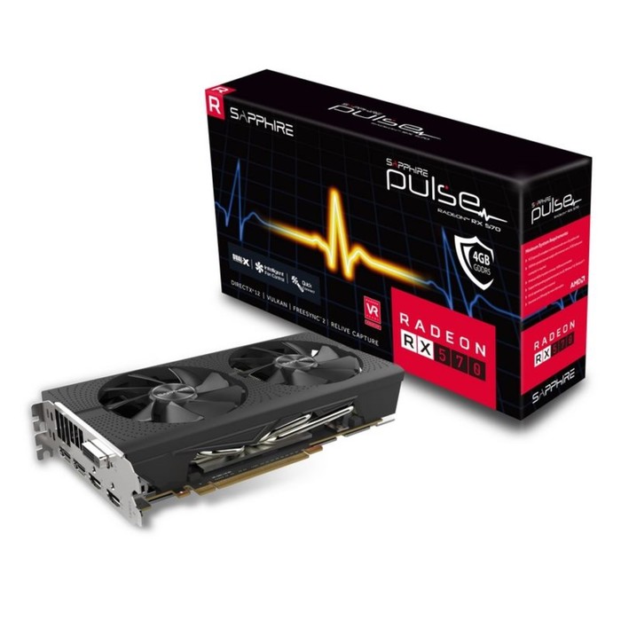 Видеокарта Sapphire AMD Radeon RX 570 PULSE OC (11266-04-20G) 4G,1284/7000,Ret