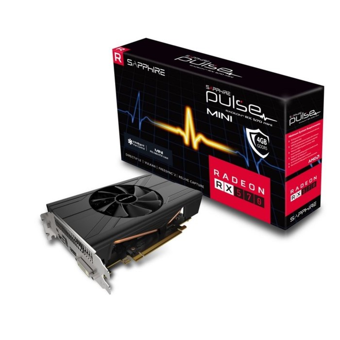 Видеокарта Sapphire AMD Radeon RX 570 PULSE ITX (11266-34-20G) 4G,1244/6000,Ret