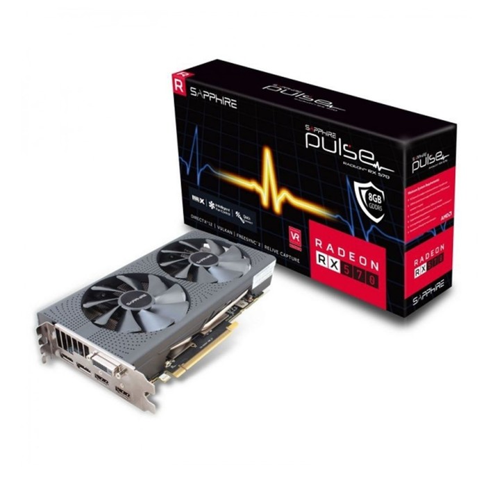 Видеокарта Sapphire AMD Radeon RX 570 PULSE OC (11266-36-20G) 8G,1284/7000,Ret