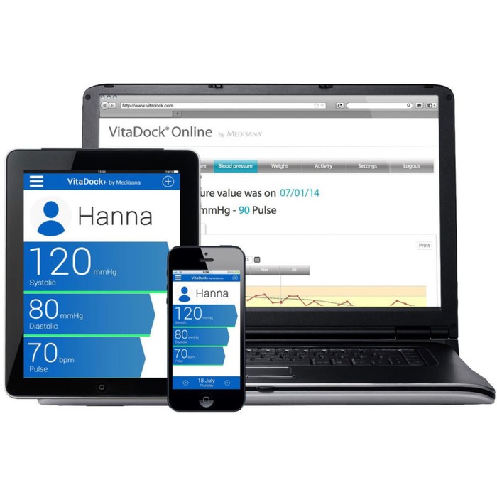 Тонометр автомат. Medisana BU 550 Connect, от батареек 4хААА, размер манжеты 22-42 см