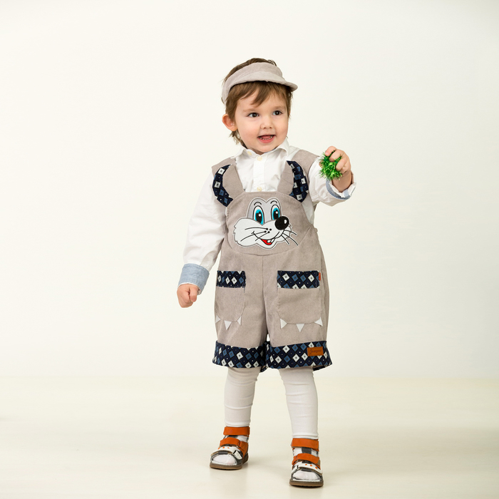 Карнавальный костюм "Мышонок Максик ", комбинезон, кепи, р.26