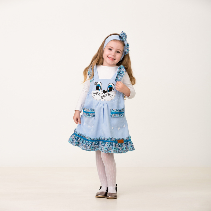 Карнавальный костюм "Зайка Капризка ", повязка, сарафан, р.30