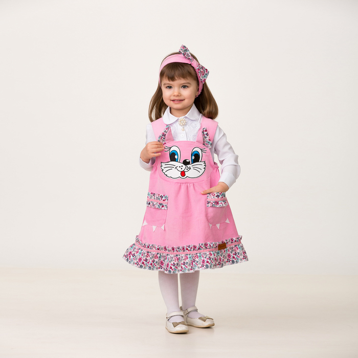 Карнавальный костюм "Кошечка Царапка ", повязка, сарафан, р.24