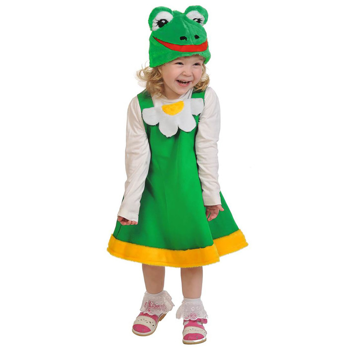 Карнавальный костюм "Лягушка" ткань-плюш, сарафан, маска, рост 92-122 см