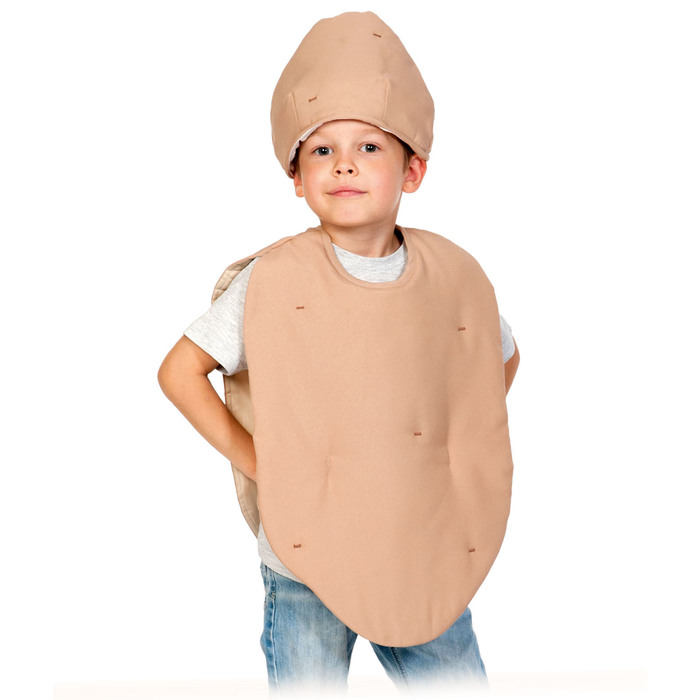 Карнавальный костюм "Картофель" текстиль, накидка и маска-шапочка, рост 98-128 см