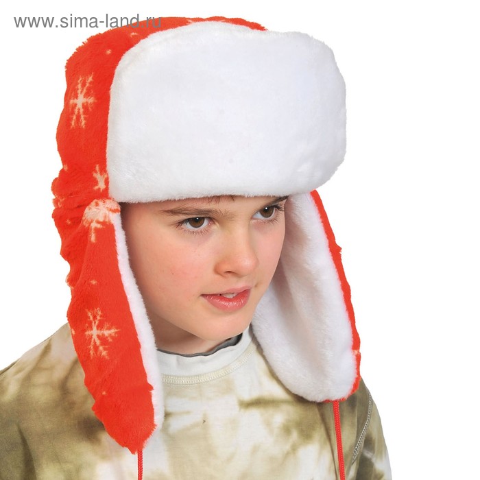 

Шапка-ушанка новогодняя, р. 53-55 см, цвет красный