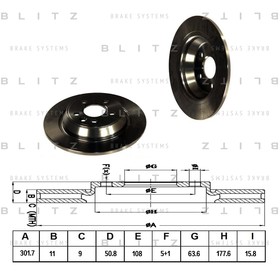 

Диск тормозной задний BLITZ BS0224